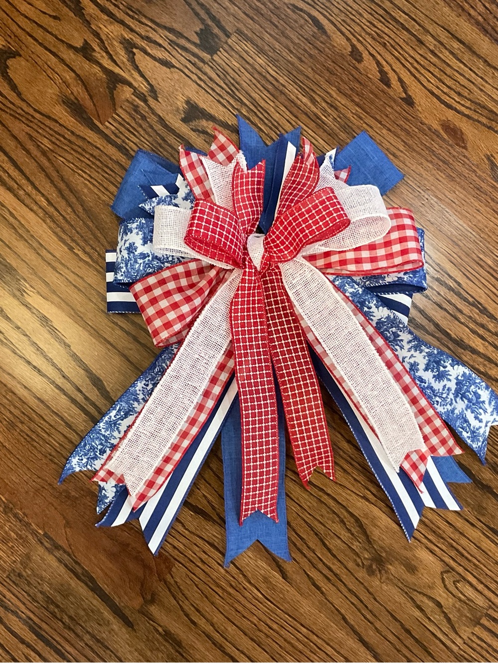 Patriotic Red, White & Blue Holiday Bow